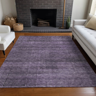 Piper Looms Mayfield Stripes AMF820 Plum Machine Washable Area Rug Lifestyle Image Feature