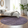 Piper Looms Mayfield Stripes AMF820 Plum Machine Washable Area Rug Round Lifestyle Image Feature