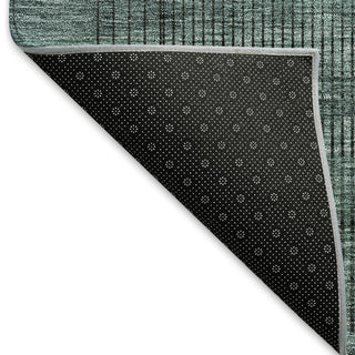 Piper Looms Mayfield Stripes AMF820 Teal Machine Washable Area Rug Backing Image