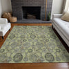 Piper Looms Mayfield Damask AMF821 Aloe Machine Washable Area Rug Lifestyle Image Feature