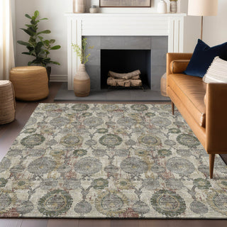 Piper Looms Mayfield Damask AMF821 Beige Machine Washable Area Rug Lifestyle Image Feature