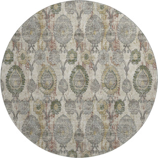 Piper Looms Mayfield Damask AMF821 Beige Machine Washable Area Rug Round Main Image