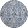 Piper Looms Mayfield Damask AMF821 Blue Machine Washable Area Rug Round Main Image