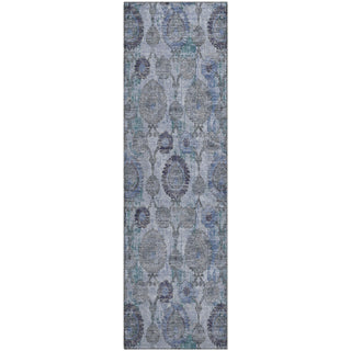 Piper Looms Mayfield Damask AMF821 Blue Machine Washable Area Rug Runner Main Image