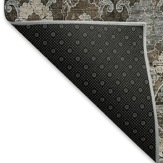 Piper Looms Mayfield Damask AMF821 Chocolate Machine Washable Area Rug Backing Image