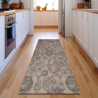 Piper Looms Mayfield Damask AMF821 Coral Machine Washable Area Rug Runner Lifestyle Image Feature