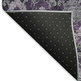 Piper Looms Mayfield Damask AMF821 Eggplant Machine Washable Area Rug Backing Image