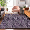 Piper Looms Mayfield Damask AMF821 Eggplant Machine Washable Area Rug Lifestyle Image Feature