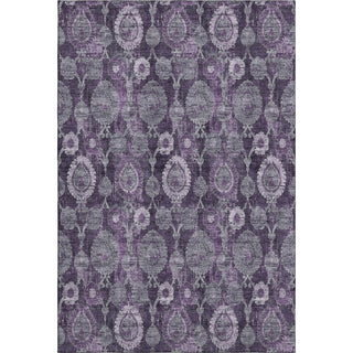 Piper Looms Mayfield Damask AMF821 Eggplant Machine Washable Area Rug main image