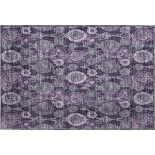 Piper Looms Mayfield Damask AMF821 Eggplant Machine Washable Area Rug Scatter Main Image