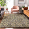 Piper Looms Mayfield Damask AMF821 Gold Machine Washable Area Rug Lifestyle Image Feature