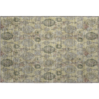 Piper Looms Mayfield Damask AMF821 Gold Machine Washable Area Rug Scatter Main Image