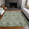 Piper Looms Mayfield Damask AMF821 Green Machine Washable Area Rug Lifestyle Image Feature
