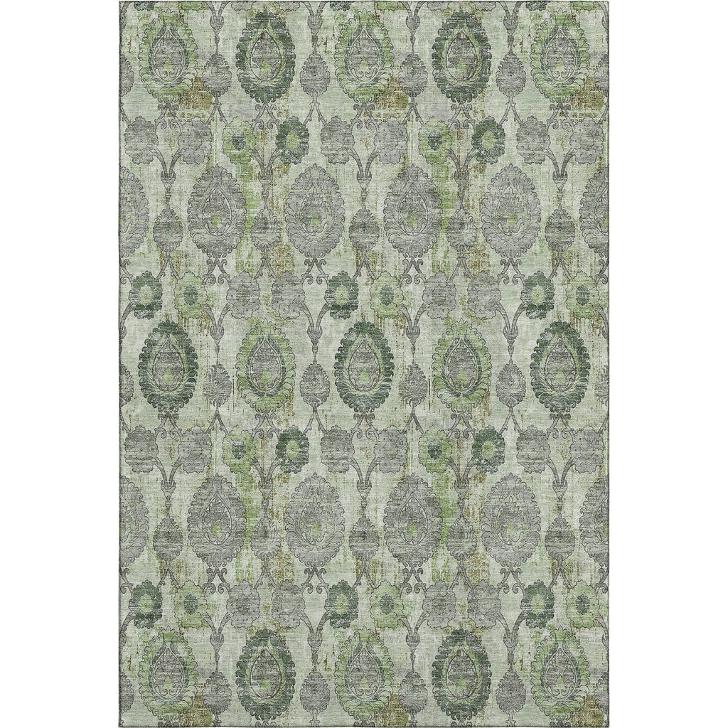 Piper Looms Mayfield Damask AMF821 Green Machine Washable Area Rug main image