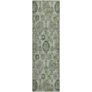 Piper Looms Mayfield Damask AMF821 Green Machine Washable Area Rug Runner Main Image