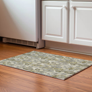 Piper Looms Mayfield Damask AMF821 Khaki Machine Washable Area Rug Scatter Lifestyle Image Feature