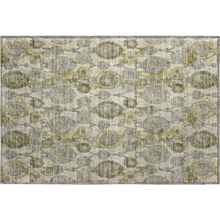 Piper Looms Mayfield Damask AMF821 Khaki Machine Washable Area Rug Scatter Main Image