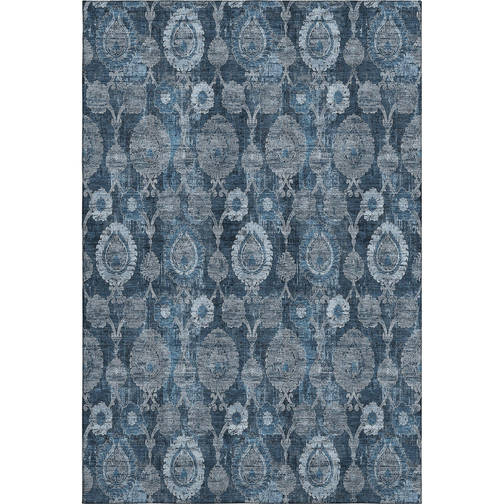 Piper Looms Mayfield Damask AMF821 Navy Machine Washable Area Rug main image
