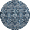 Piper Looms Mayfield Damask AMF821 Navy Machine Washable Area Rug Round Main Image
