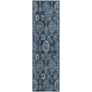 Piper Looms Mayfield Damask AMF821 Navy Machine Washable Area Rug Runner Main Image