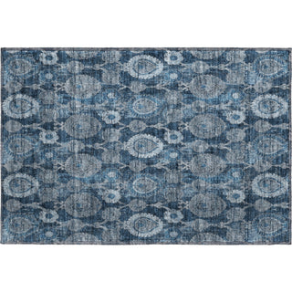 Piper Looms Mayfield Damask AMF821 Navy Machine Washable Area Rug Scatter Main Image