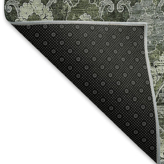 Piper Looms Mayfield Damask AMF821 Olive Machine Washable Area Rug Backing Image