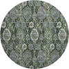 Piper Looms Mayfield Damask AMF821 Olive Machine Washable Area Rug Round Main Image