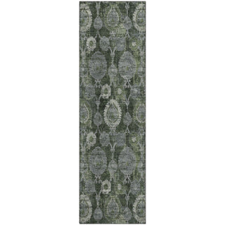 Piper Looms Mayfield Damask AMF821 Olive Machine Washable Area Rug Runner Main Image