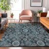 Piper Looms Mayfield Damask AMF821 Teal Machine Washable Area Rug Lifestyle Image Feature