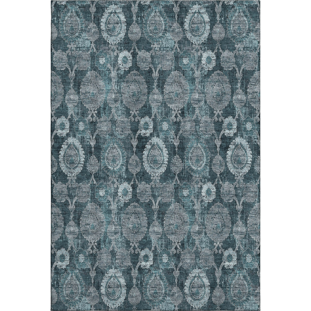 Piper Looms Mayfield Damask AMF821 Teal Machine Washable Area Rug main image