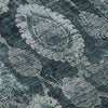 Piper Looms Mayfield Damask AMF821 Teal Machine Washable Area Rug Swatch Image
