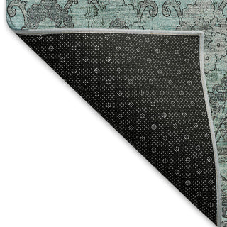 Piper Looms Mayfield Damask AMF821 Turquoise Machine Washable Area Rug Backing Image