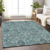Piper Looms Mayfield Damask AMF821 Turquoise Machine Washable Area Rug Lifestyle Image Feature
