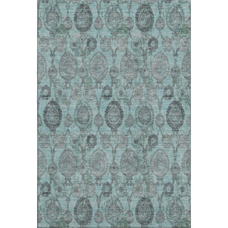 Piper Looms Mayfield Damask AMF821 Turquoise Machine Washable Area Rug main image