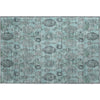 Piper Looms Mayfield Damask AMF821 Turquoise Machine Washable Area Rug Scatter Main Image