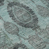 Piper Looms Mayfield Damask AMF821 Turquoise Machine Washable Area Rug Swatch Image