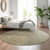 Piper Looms Mayfield Modern AMF822 Brown Machine Washable Area Rug Round Lifestyle Image Feature