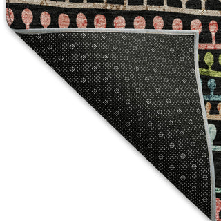 Piper Looms Mayfield Stripes AMF823 Black Machine Washable Area Rug Backing Image