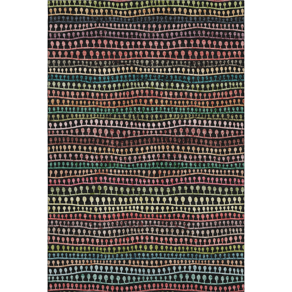 Piper Looms Mayfield Stripes AMF823 Black Machine Washable Area Rug main image