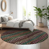 Piper Looms Mayfield Stripes AMF823 Black Machine Washable Area Rug Round Lifestyle Image Feature