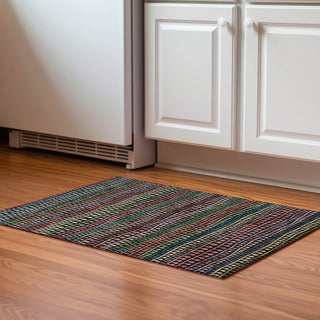Piper Looms Mayfield Stripes AMF823 Black Machine Washable Area Rug Scatter Lifestyle Image Feature
