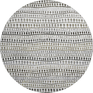 Piper Looms Mayfield Stripes AMF823 Ivory Machine Washable Area Rug Round Main Image