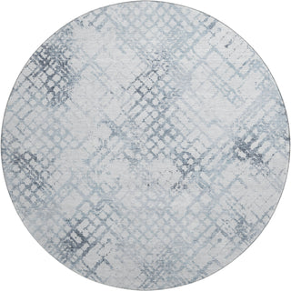 Piper Looms Mayfield Squares AMF824 Blue Machine Washable Area Rug Round Main Image
