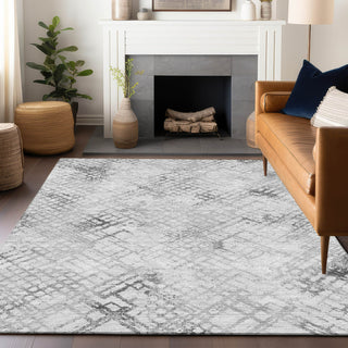 Piper Looms Mayfield Squares AMF824 Gray Machine Washable Area Rug Lifestyle Image Feature