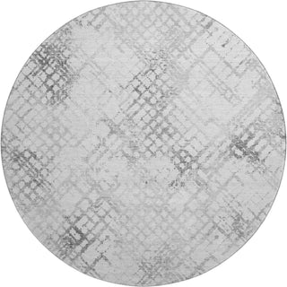 Piper Looms Mayfield Squares AMF824 Gray Machine Washable Area Rug Round Main Image