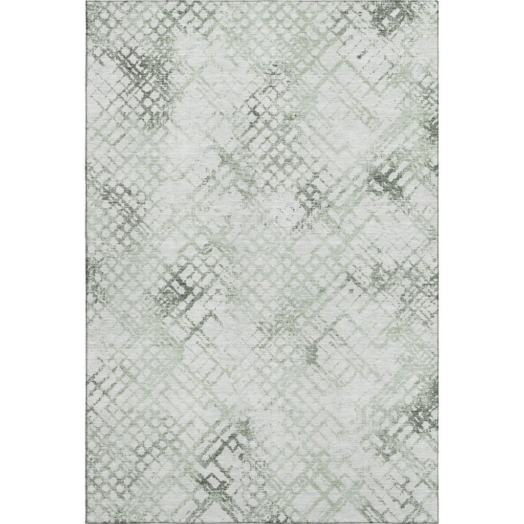Piper Looms Mayfield Squares AMF824 Green Machine Washable Area Rug main image
