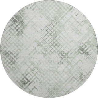Piper Looms Mayfield Squares AMF824 Green Machine Washable Area Rug Round Main Image