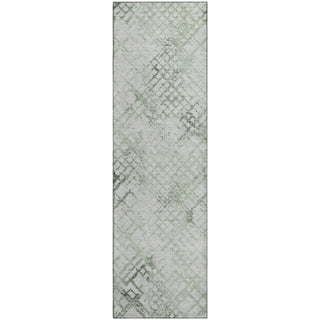 Piper Looms Mayfield Squares AMF824 Green Machine Washable Area Rug Runner Main Image