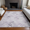 Piper Looms Mayfield Squares AMF824 Purple Machine Washable Area Rug Lifestyle Image Feature
