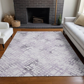 Piper Looms Mayfield Squares AMF824 Purple Machine Washable Area Rug Lifestyle Image Feature